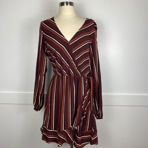 Xhilaration | brown stripped dress size large